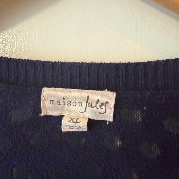 Maison Jules Navy Blue Textured Cardigan - Picture 2 of 4